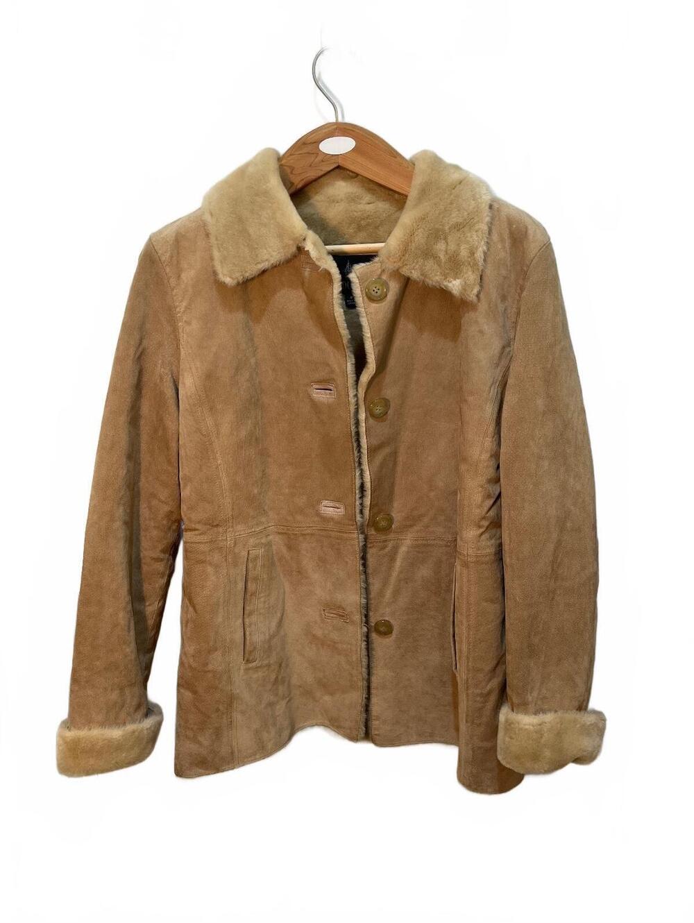 London Fog Women's Genuine Leather Jacket with Faux Fur Lining - Medium